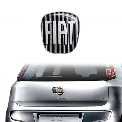 Afbeelding van Fiat 14186G 3D sticker vervangend logo voor Punto Evo, achterkant zwart