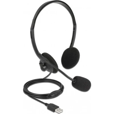 Afbeelding van DeLOCK 27178 hoofdtelefoon/headset Bedraad Hoofdband Kantoor/callcenter USB Type A Zwart
