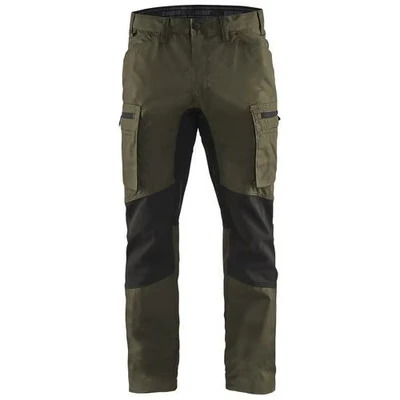 Image de Pantalon services stretch vert olive/noir