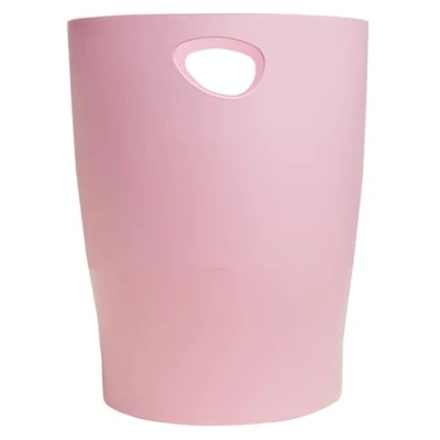 Afbeelding van EXACOMPTA Réf. 45371D 1 Corbeille à Papier avec Poignées ECOBIN Autentik Grande Capacité 15 Litres Dimensions 26,3 x 33,5 cm pour Bureau ou Maison Rose Candy