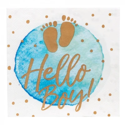 Afbeelding van Servetten Hello Boy! 33x33cm 20 stuks