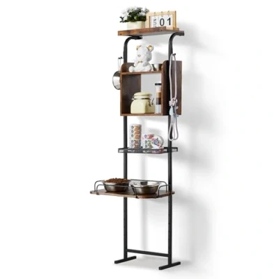 Image de VEVOR Support Gamelle Surélevée Réglable Étagère Rangement Chiens 50x19,8x145 cm