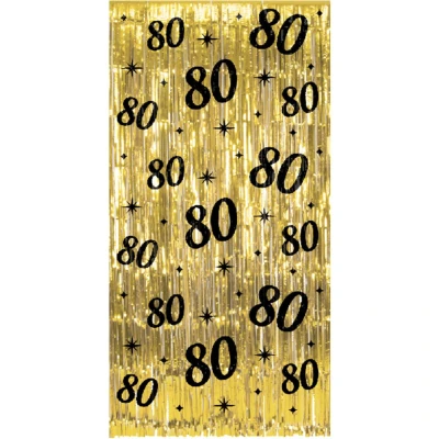 Afbeelding van Deurgordijn 80 Jaar Goud Zwart Classy 100x200cm per stuk