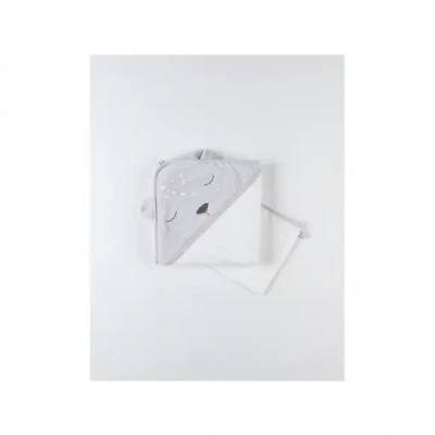 Afbeelding van NOUKIE&#039;S Badstof badset Badcape + handschoen Babou &amp; Kendi Grijs