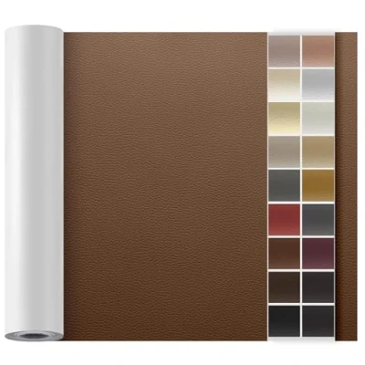 Afbeelding van OAZ Kunstlederen reparatieset, zelfklevend, 90 x 200 cm, kunstleer, reparatieset voor autostoelen, meubels, bank, tassen, karamelbruin