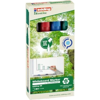 Afbeelding van Edding whiteboardmarker Ecoline e 29 set van 4, assorti