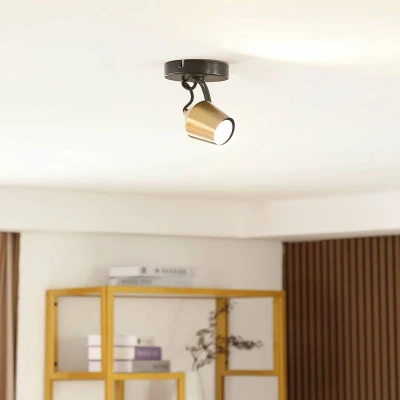 Afbeelding van Lindby buitenspot 1licht IJzer H: 14.5 cm GU10 zwart, goud