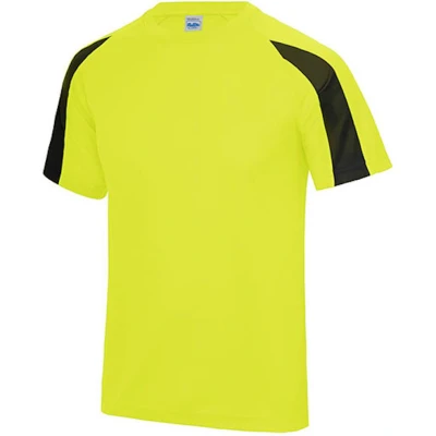 Afbeelding van Vegan T shirt &#039;Contrast&#039; met korte mouwen Yellow/Black S