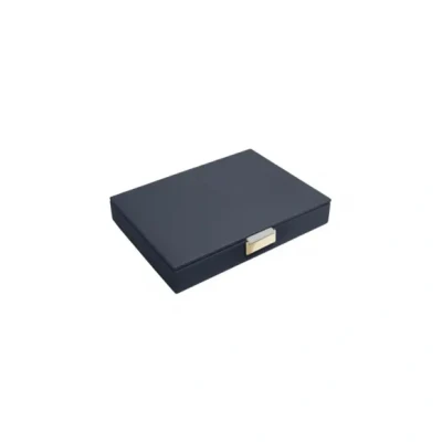 Afbeelding van Stackers Pebble Sieradenkistje met deksel, maat M, marineblauw