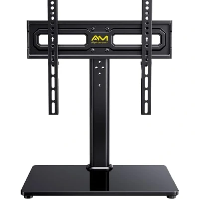 Afbeelding van Alphamount Universele draaibare tv standaard, tafelblad standaard voor de meeste 32&quot; 55&quot; LCD LED OLED tv&#039;s, in hoogte verstelbare basisstandaard, geschikt maximaal 70 lbs, Max VESA 400x400 mm