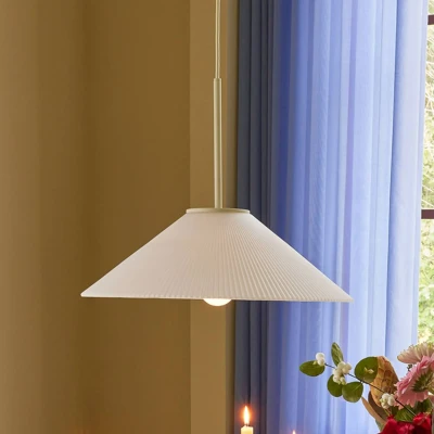 Afbeelding van Hübsch Solid Hanglamp Wit/Zand