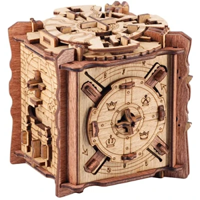Afbeelding van iDventure Cluebox Escape Room The Secret of Camelot, 3D puzzel van hout, sequentiële IQ puzzel, verjaardag raadselbox voor volwassenen, gadget mannen