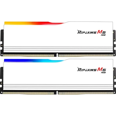 Afbeelding van G.Skill Ripjaws M5 RGB Werkgeheugenset voor PC Retail DDR5 64 GB 2 x 32 Non ECC 6000 MHz 288 pins DIMM CL32 F5 6000J3238G32GX2 RM5RW