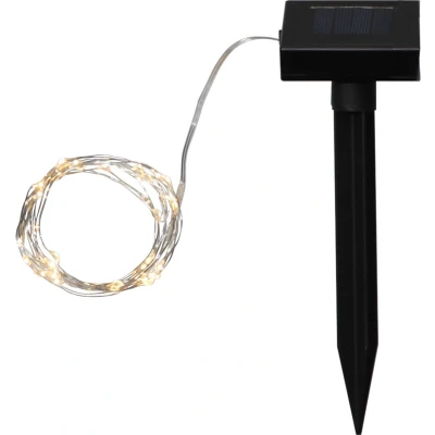 Afbeelding van Star Trading Solar LED lichtketting Dew Drop warm wit (50 LED&#039;s, batterij)