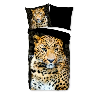 Afbeelding van Luipaard Print Dekbedovertrek 135x200 cm Zwart 1 Persoons Microfiber Oeko Tex Gecertificeerd