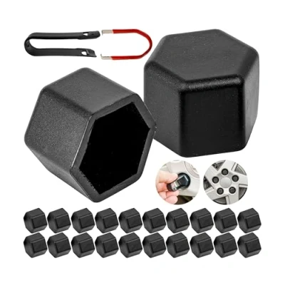 Afbeelding van 22 stuks wielboutdoppen voor 19 mm buitendiameter moeren met gereedschap, wielmoerafdekkingen, wielmoerafdekking, wielboutafdekking, wielboutafdekkingen, doppen