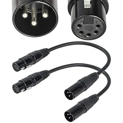 Afbeelding van SiYear 3 pins XLR mannelijk naar vrouwelijk 5 DMX 512 adapterkabel voor podiumverlichting van SiYear, XLR3M XLR5F (30,5 cm)