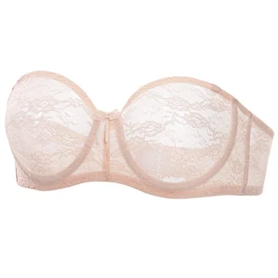 Afbeelding van Dobreva Strapless beha met kant, beugels en afneembare bandjes