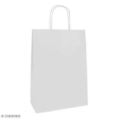 Image de Sac en papier 22 x 29 10 cm Kraft blanc 25 pcs