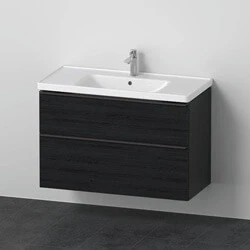 Afbeelding van Duravit D Neo meubelset m. wastafelonderbouwkast 2 laden softclose 100x20x48cm incl. wastafel zwart eiken mat Minimalistisch design