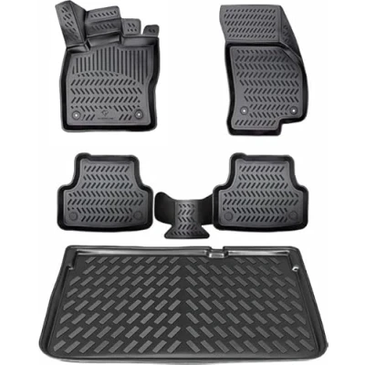 Afbeelding van ELMASLINE 3D Vloermatten &amp; Kofferbakmat voor Seat/Cupra Ateca (2017 2025) Bovenlaadvloer Automat Kofferbak Auto accessoires