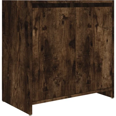 Afbeelding van Badkamerkast 60x33x61 cm bewerkt hout gerookt eikenkleurig