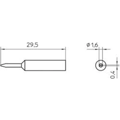 Afbeelding van Weller XNT 6 soldeerpunt Beitelvorm Grootte 1.6 mm Lengte soldeerpunt: 30 Inhoud: 1 stuk(s)