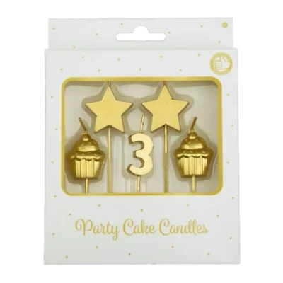 Image de Bougies de fête 3 ans 10 cm