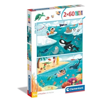Afbeelding van Clementoni Legpuzzel Super Color Life at Sea, 2x60st.