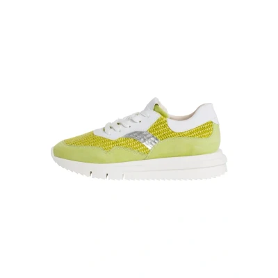 Afbeelding van Tamaris Sneakers laag, Dames, Maat: 36, Lime Leer en imitatieleer