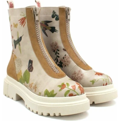 Afbeelding van GOBY Flowers Enkellaarsjes Damesboots Laarzen Hoge kwaliteit Handmade Maat 42