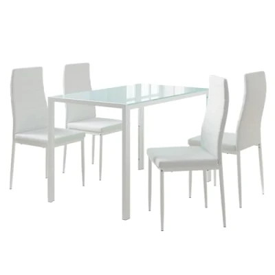 Afbeelding van Vicco Grand Eettafel set 120 x 75 cm met 4 stoelen Wit