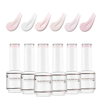 Afbeelding van Nicedeco 8 in 1 Builder Base Gel Semi Permanent UV/LED Kit, Nagellak Set, Sterke en Resistente Nagels, Capsules Extensions, Nail Art 6 x ml