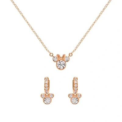Afbeelding van Disney Minnie Mouse SF00488PRWL.PH set met halsketting en creolen, roségoud, messing