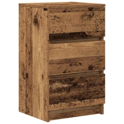 Afbeelding van vidaXL Nachtkastje met 3 lades 39x35x65 cm oud hout