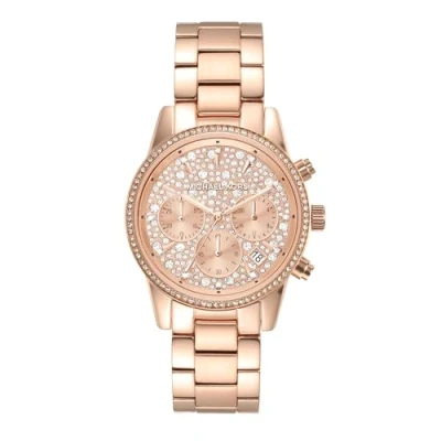 Afbeelding van Michael Kors RITZ Chronograaf Rose goldcoloured, Dames, Maat: One Size, gold coloured