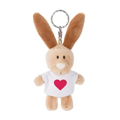 Afbeelding van NICI 44729 sleutelhanger konijn met T shirt, hartmotief, 10 cm