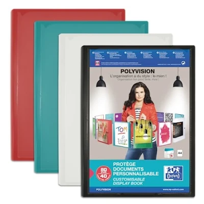 Afbeelding van Oxford Documentenbescherming, polyvisie, A4, voor 80 afbeeldingen / 40 hoezen, polypropyleen, ondoorzichtig, verschillende kleuren