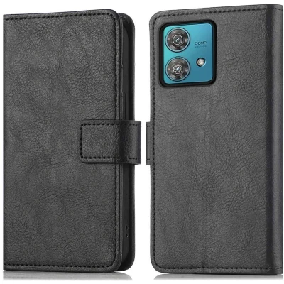 Afbeelding van iMoshion Hoesje Geschikt voor Motorola Edge 40 Neo Met Pasjeshouder Luxe Bookcase Zwart