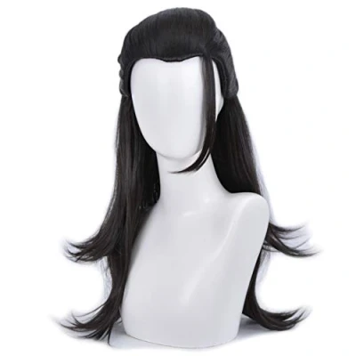 Afbeelding van HIROAKIYA Suguru Geto pruik, Cosplay pruik met pruikkap, lengte ca. 60 cm