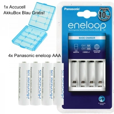 Afbeelding van eneloop standaard lader BQ CC51H en 4 stuks AAA batterijen