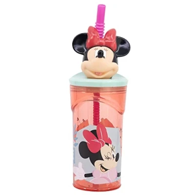 Afbeelding van Herbruikbare beker voor kinderen, BPA vrij, kunststof, 430 ml, met 3D figuur op het deksel, Minnie Mouse Being More