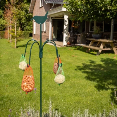 Afbeelding van Esschert Design Voederhanger Vogelvoederhuisje Groen 150 cm x 45