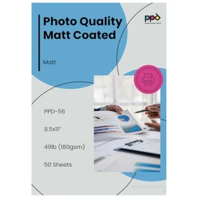 Afbeelding van PPD 100 vellen x A4 fotopapier, gecoat, mat, 170 g, inkjetdruk, betaalbaar, maxi verpakking, 56
