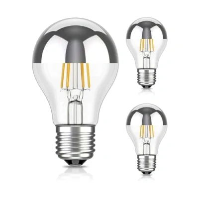 Afbeelding van ledscom.de 3 ledlampen E27, A60, warmwit (2700 K), 4,1 W, 461 lm, hoofdspiegel (zilver)