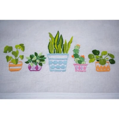 Afbeelding van Vervaco Tafelkleed Kamerplanten borduren (pakket) PN 0199685