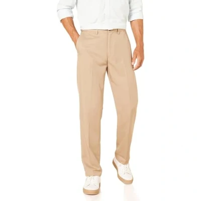 Image de Amazon Essentials Pantalon habillé pour homme, coupe classique, taille extensible et devant plat, marron kaki, 83,8 x 86,4 cm (l L)