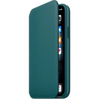 Afbeelding van Apple Leren Folio Hoesje voor iPhone 11 Pro Peacock