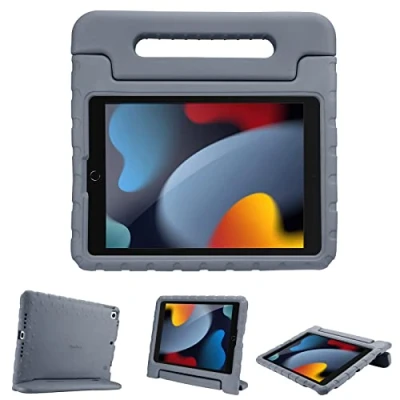 Afbeelding van ProCase Kinderhoes voor iPad 9/iPad 8/iPad 7 (iPad 10,2 inch), Air 3 en Pro 2 10,5 schokbestendig, zeer robuust, siliconen grijs