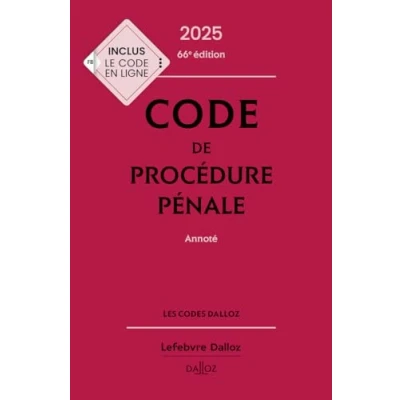 Afbeelding van CODE DE PROCEDURE PENALE 2025 ANNOTE